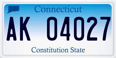 CT license plate AK04027