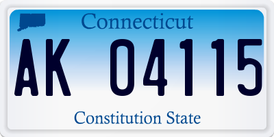 CT license plate AK04115