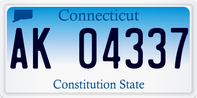 CT license plate AK04337
