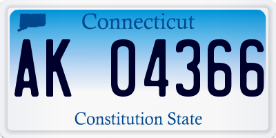 CT license plate AK04366