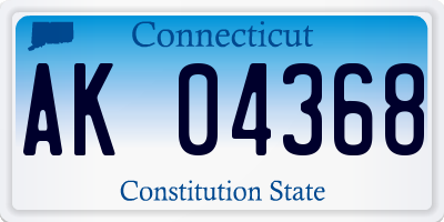 CT license plate AK04368