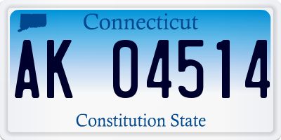CT license plate AK04514