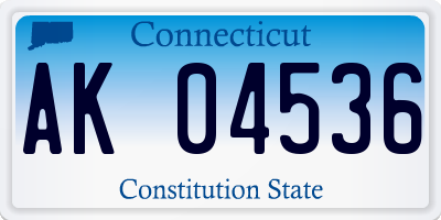 CT license plate AK04536