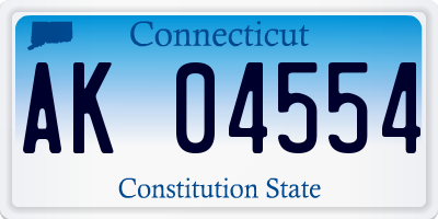 CT license plate AK04554