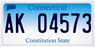 CT license plate AK04573