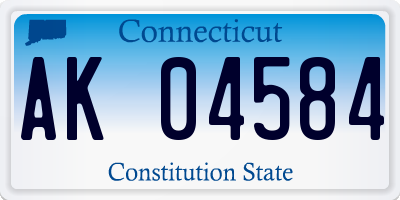 CT license plate AK04584