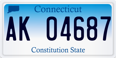 CT license plate AK04687