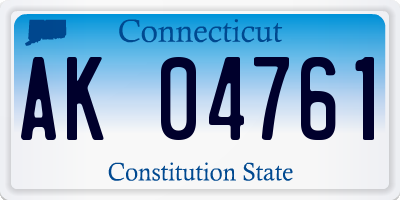 CT license plate AK04761