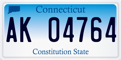 CT license plate AK04764
