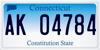 CT license plate AK04784