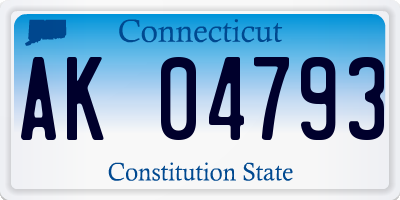 CT license plate AK04793