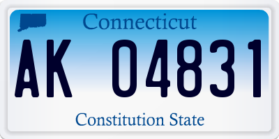 CT license plate AK04831