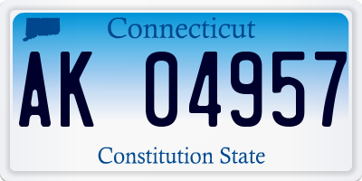 CT license plate AK04957