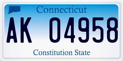 CT license plate AK04958