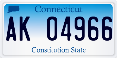 CT license plate AK04966