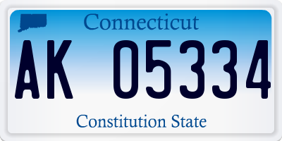 CT license plate AK05334