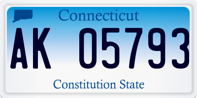 CT license plate AK05793