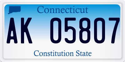 CT license plate AK05807