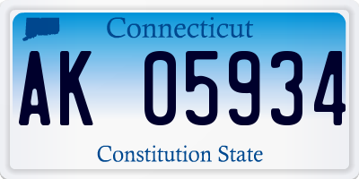 CT license plate AK05934