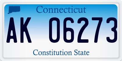CT license plate AK06273