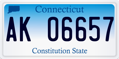 CT license plate AK06657