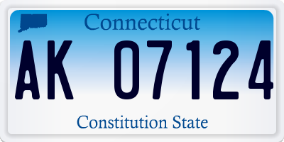 CT license plate AK07124