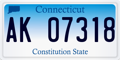 CT license plate AK07318