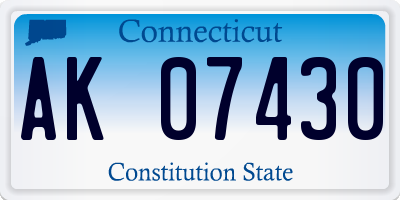 CT license plate AK07430