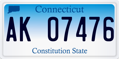 CT license plate AK07476
