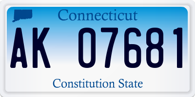 CT license plate AK07681