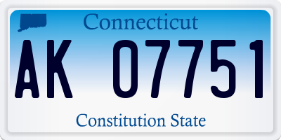 CT license plate AK07751