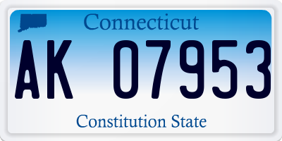 CT license plate AK07953