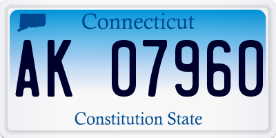 CT license plate AK07960