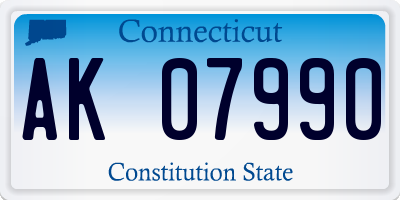 CT license plate AK07990