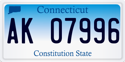 CT license plate AK07996