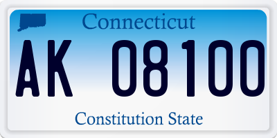 CT license plate AK08100