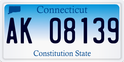 CT license plate AK08139