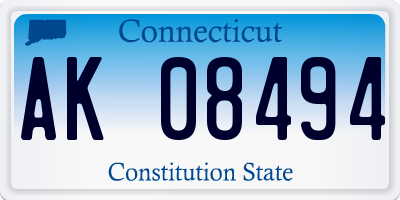 CT license plate AK08494