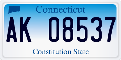 CT license plate AK08537