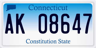 CT license plate AK08647
