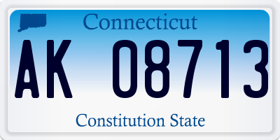 CT license plate AK08713