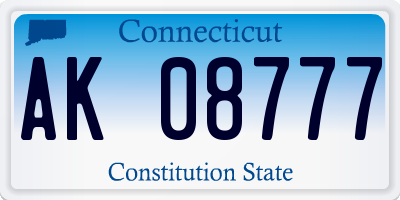 CT license plate AK08777