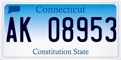CT license plate AK08953