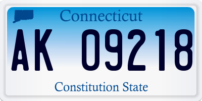 CT license plate AK09218