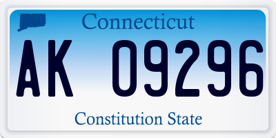 CT license plate AK09296