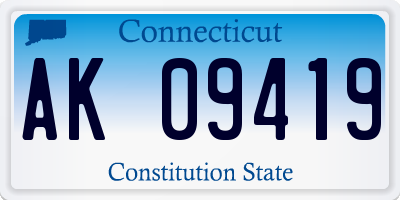 CT license plate AK09419