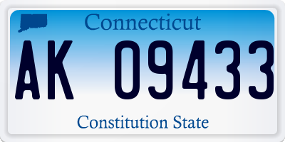 CT license plate AK09433