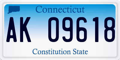 CT license plate AK09618