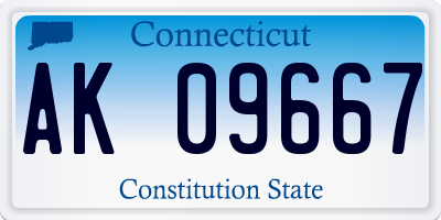 CT license plate AK09667