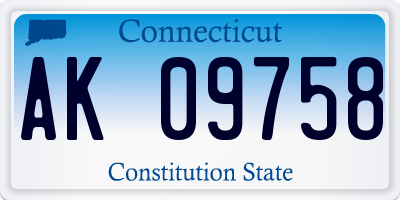 CT license plate AK09758